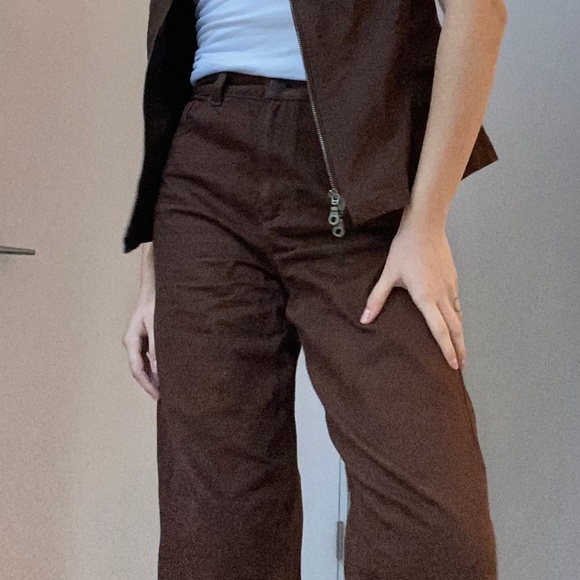 Straight leg brown pants - Picture 1 of 5